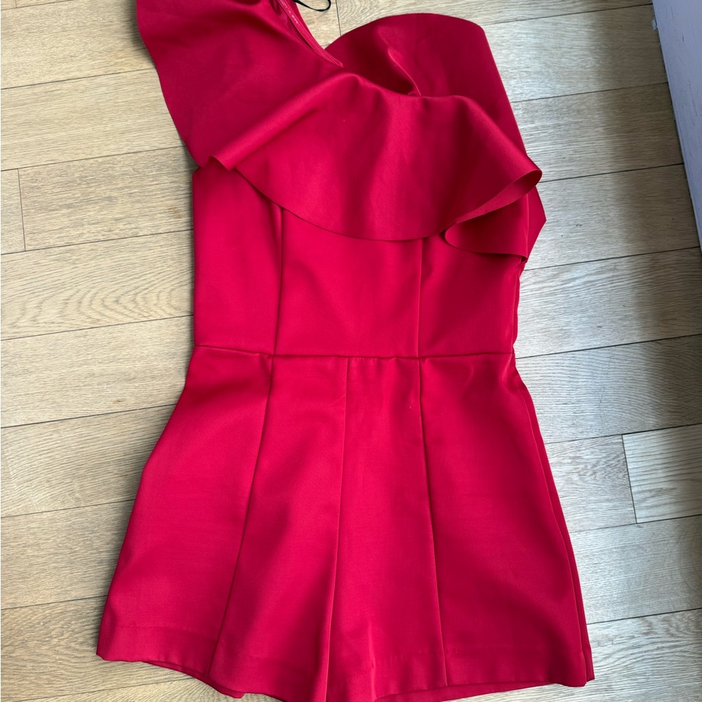 Red Ruffled Kids Romper - Picture 3 of 3